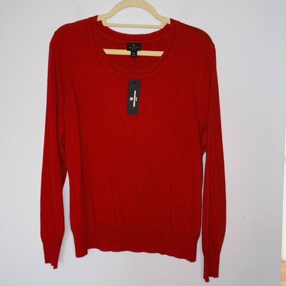 Worthington Womens NWT Sweater Size Petite XL Cherry Red Crew Neck Classic - Picture 1 of 7